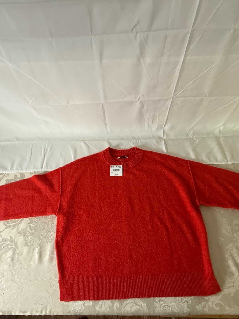 NWT American Eagle Coral Red Oversized Cozy Knit Sweater Size S - Picture 9 of 13